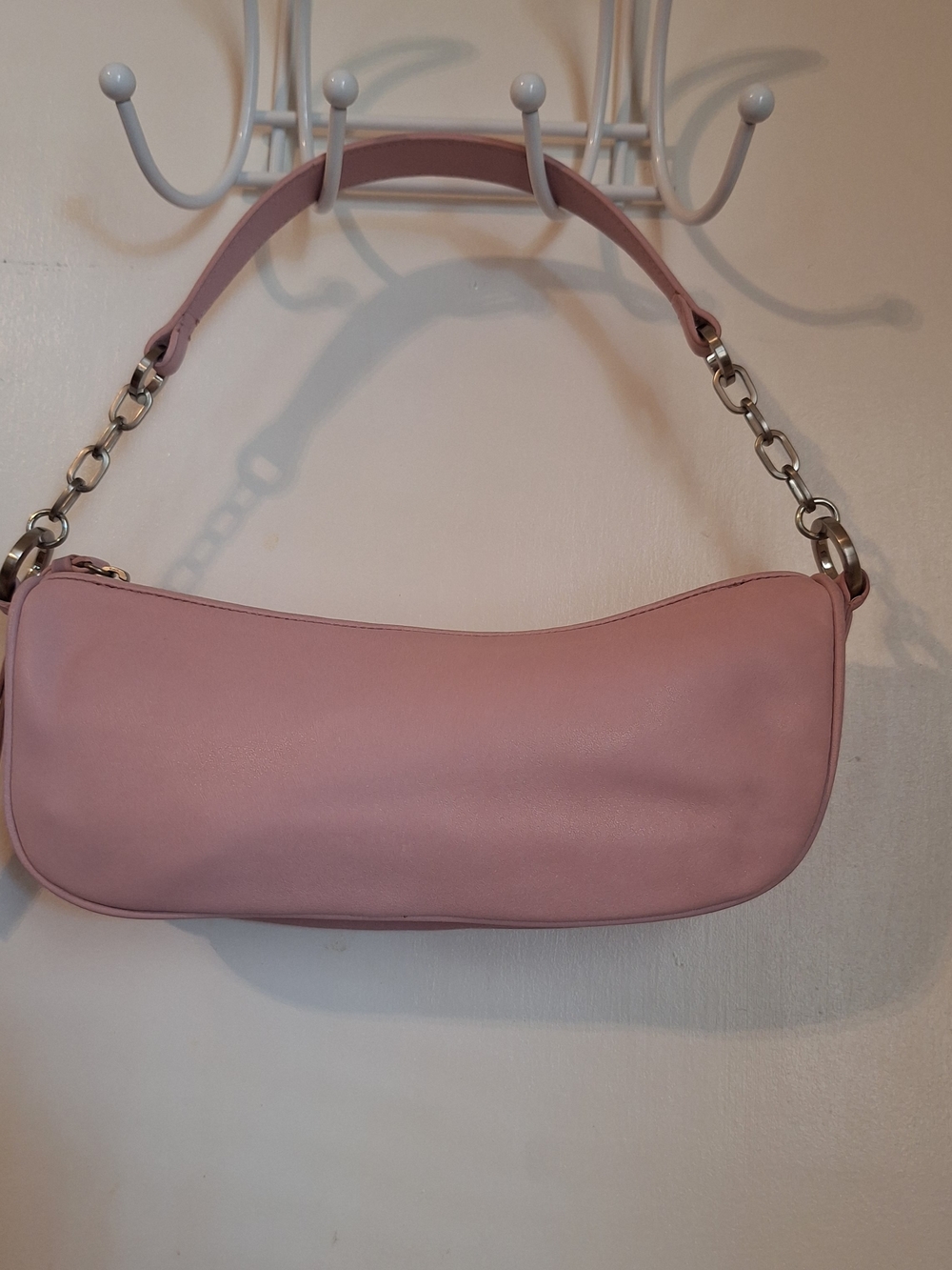 Ann Taylor Blush Pink Shoulder Bag with Chain Accent - Picture 2 of 3